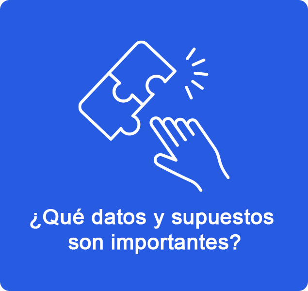 ¿Qué datos y supuestos son importantes?
